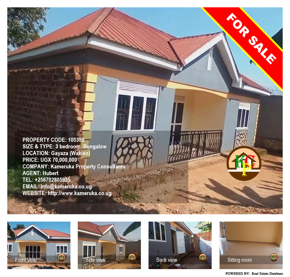 3 bedroom Bungalow  for sale in Gayaza Wakiso Uganda, code: 105359