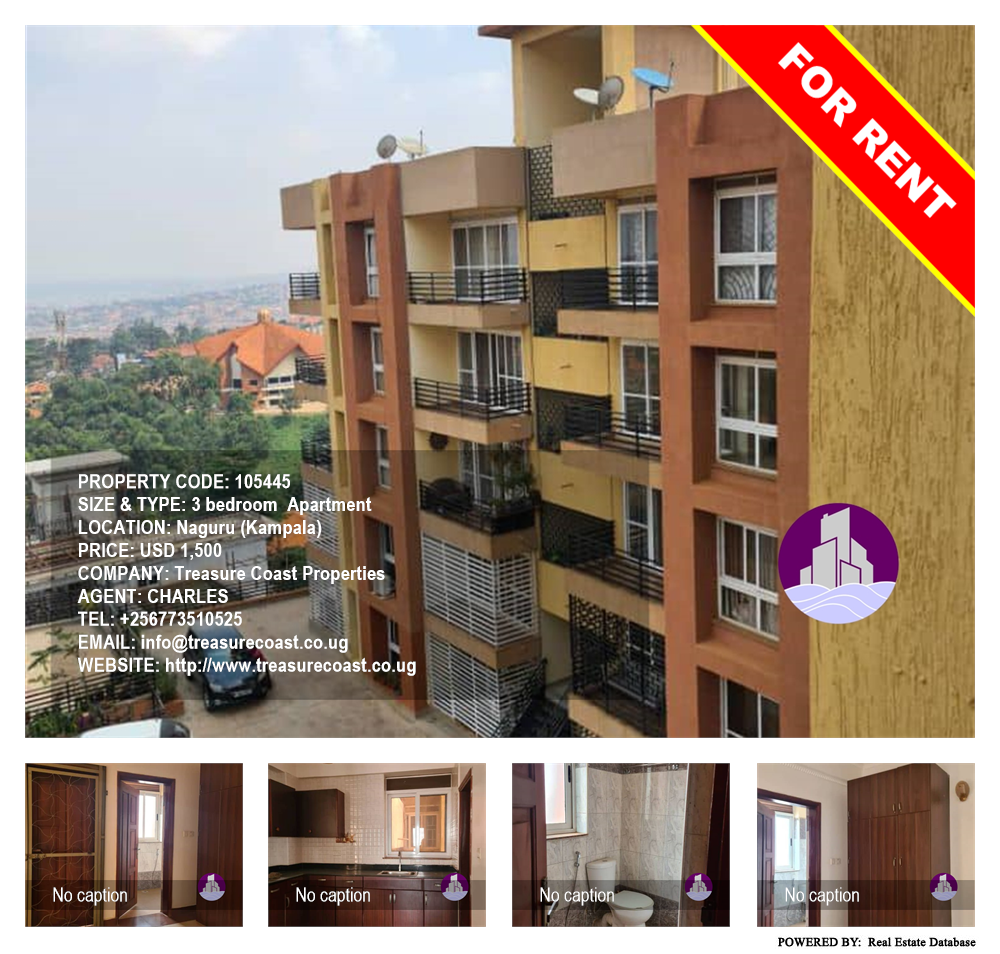 3 bedroom Apartment  for rent in Naguru Kampala Uganda, code: 105445