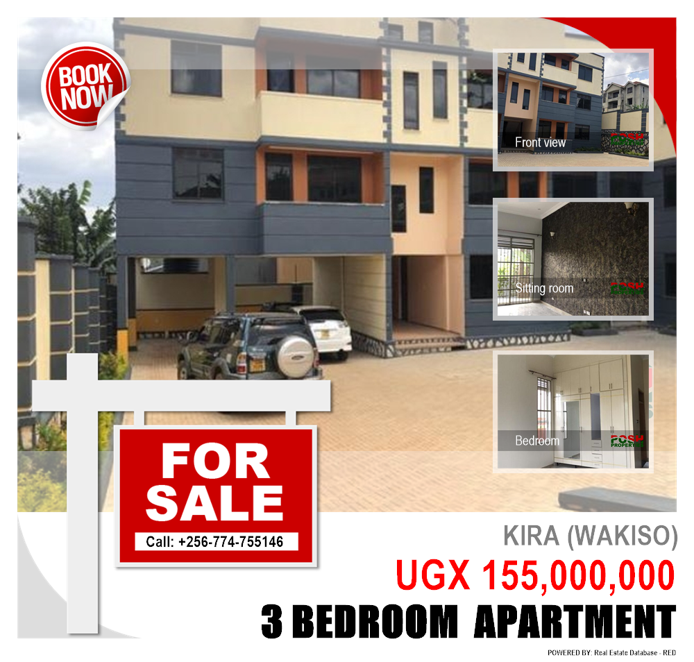 3 bedroom Apartment  for sale in Kira Wakiso Uganda, code: 105492