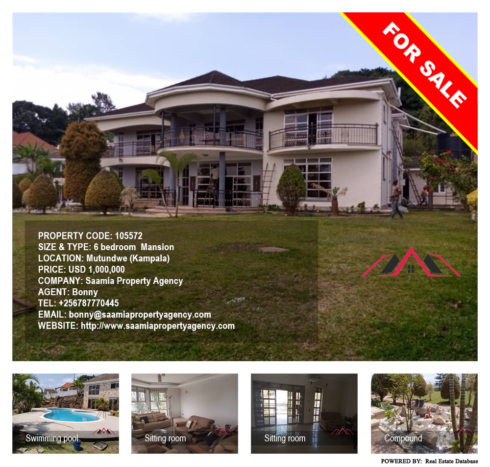 6 bedroom Mansion  for sale in Mutundwe Kampala Uganda, code: 105572