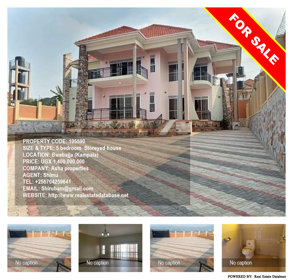 5 bedroom Storeyed house  for sale in Bwebajja Kampala Uganda, code: 105590