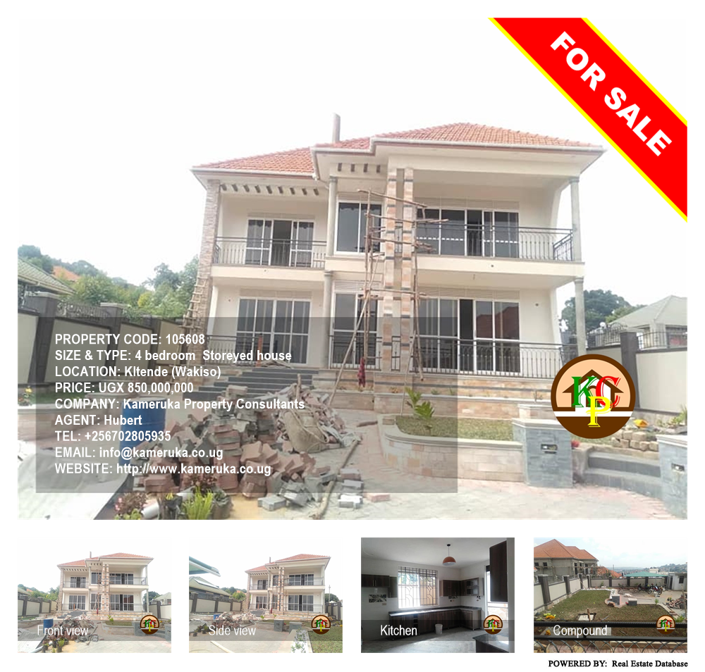 4 bedroom Storeyed house  for sale in Kitende Wakiso Uganda, code: 105608