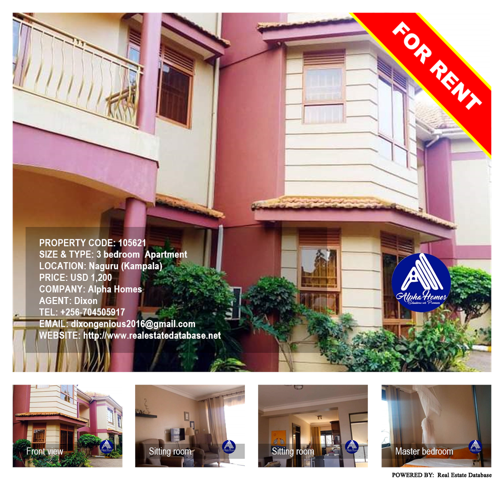 3 bedroom Apartment  for rent in Naguru Kampala Uganda, code: 105621