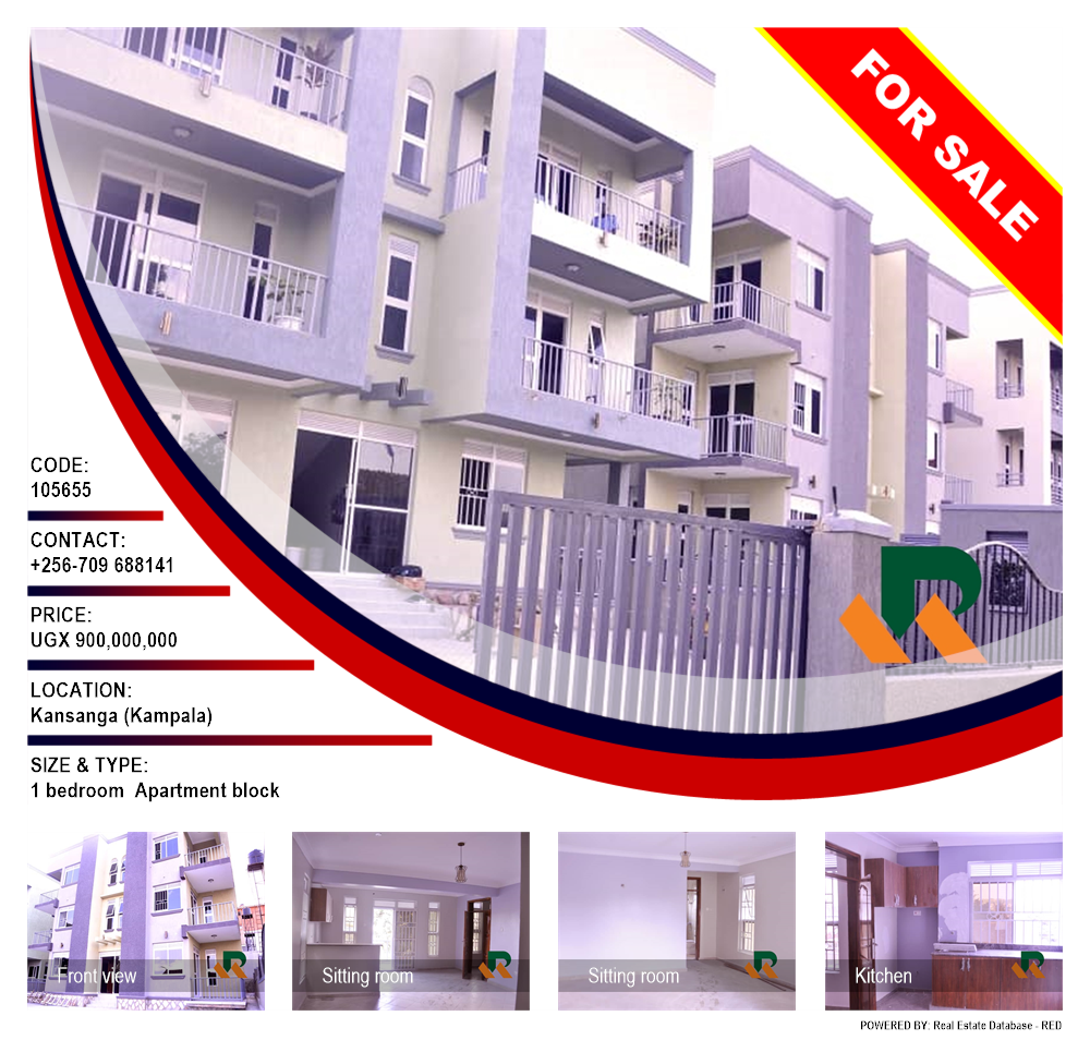 1 bedroom Apartment block  for sale in Kansanga Kampala Uganda, code: 105655