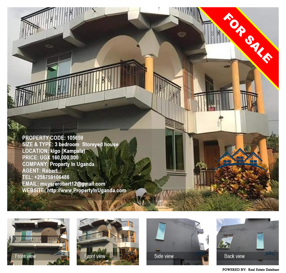 3 bedroom Storeyed house  for sale in Kigo Kampala Uganda, code: 105659