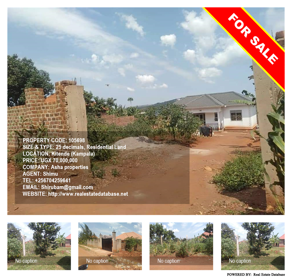 Residential Land  for sale in Kitende Kampala Uganda, code: 105698
