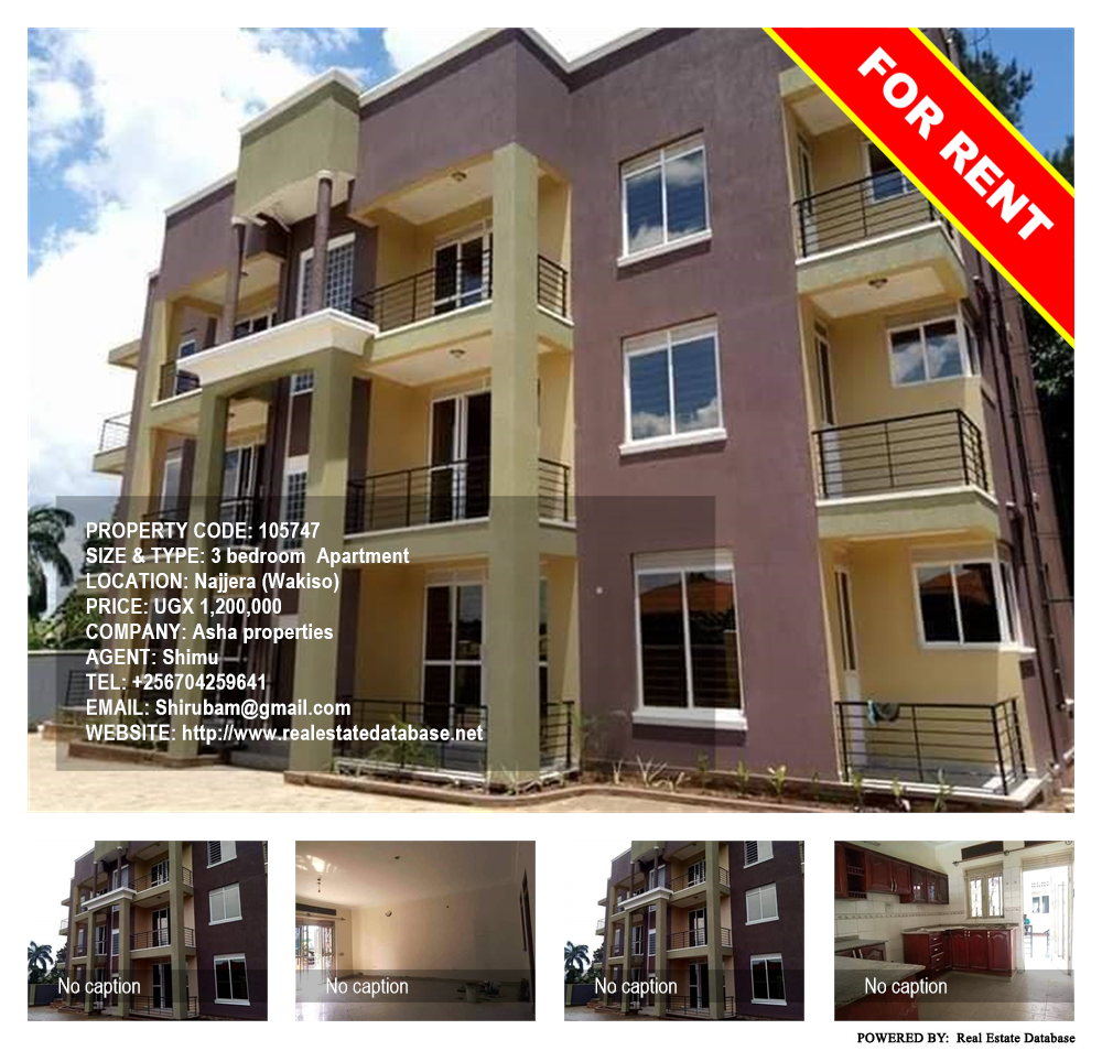 3 bedroom Apartment  for rent in Najjera Wakiso Uganda, code: 105747