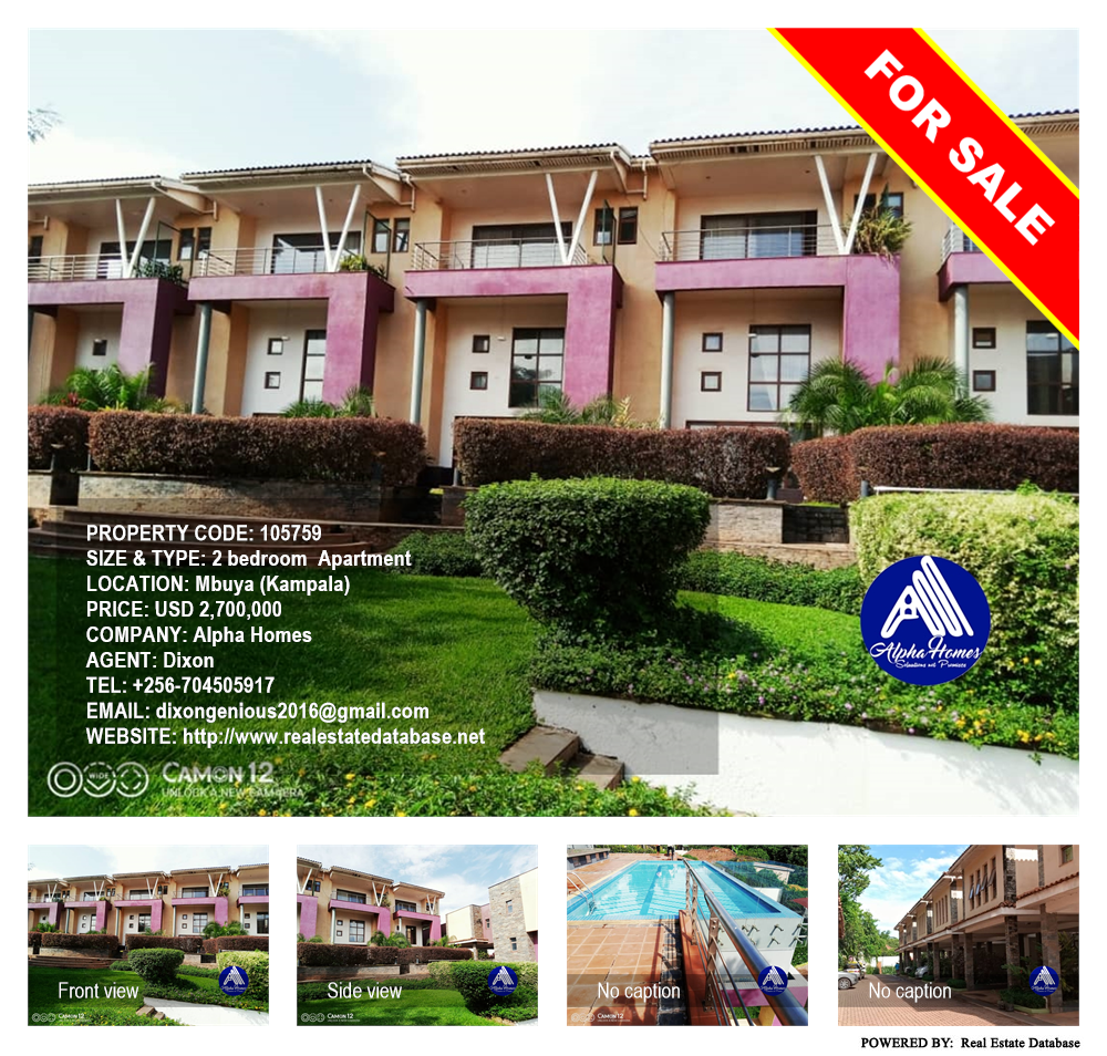 2 bedroom Apartment  for sale in Mbuya Kampala Uganda, code: 105759