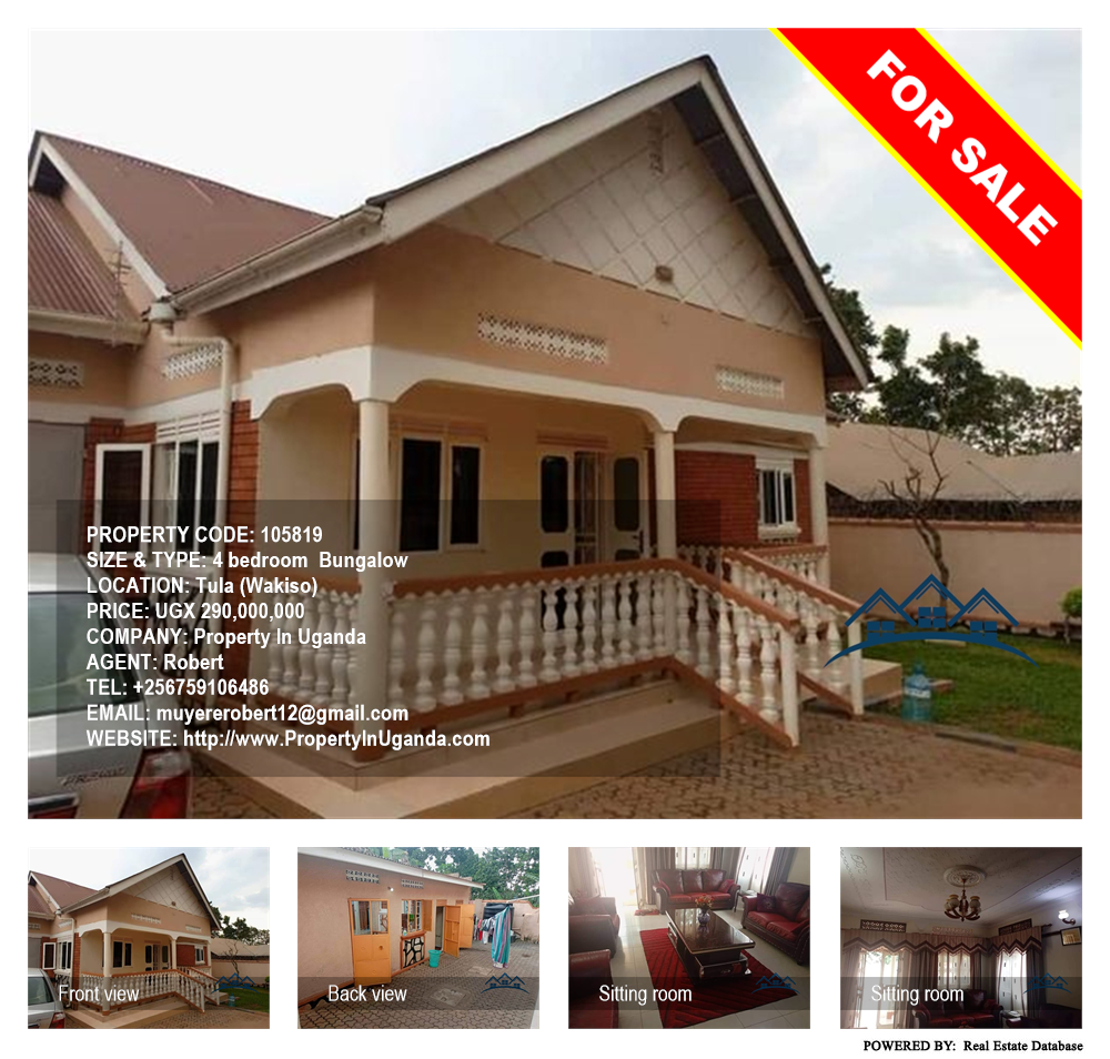 4 bedroom Bungalow  for sale in Tula Wakiso Uganda, code: 105819