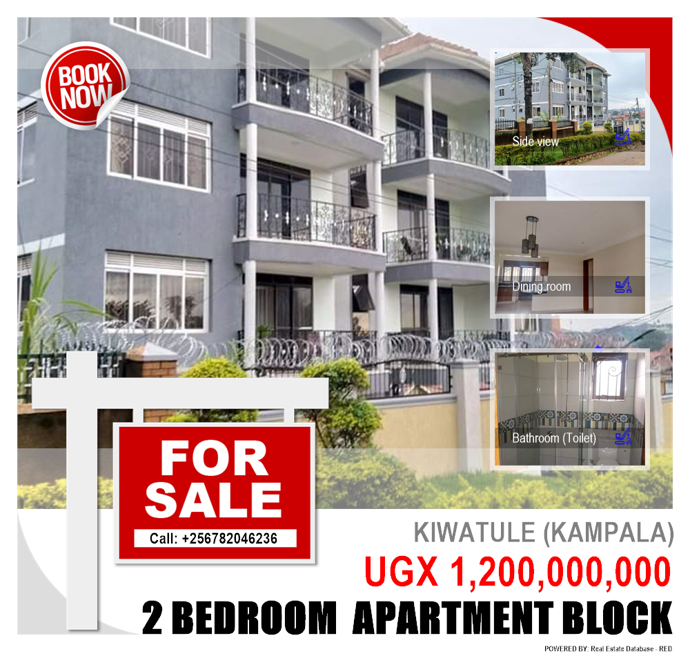 2 bedroom Apartment block  for sale in Kiwaatule Kampala Uganda, code: 105863