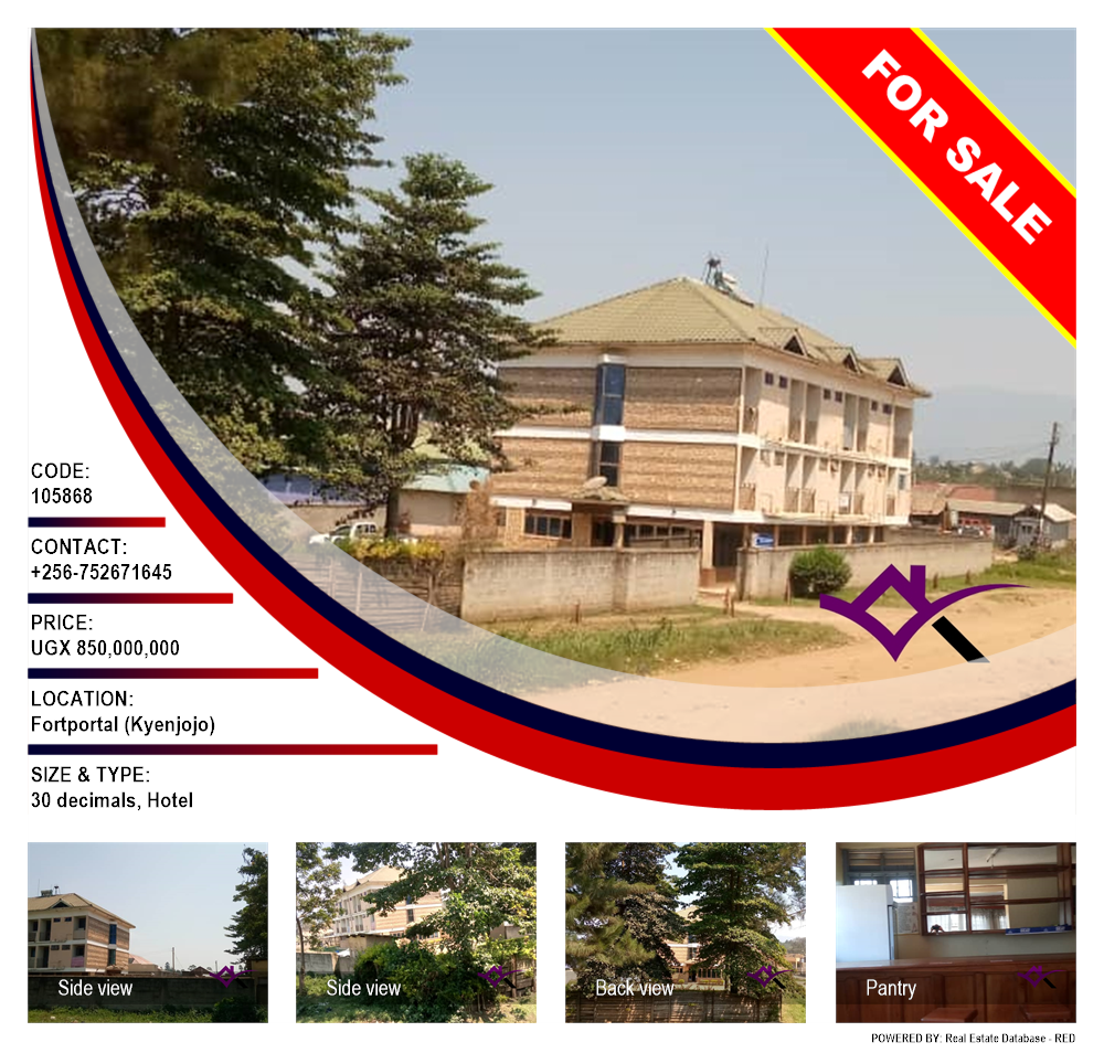 Hotel  for sale in Fortportal Kyenjojo Uganda, code: 105868