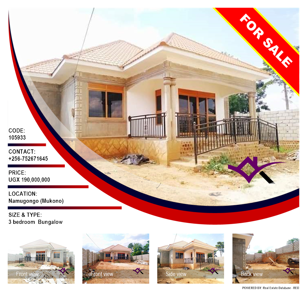 3 bedroom Bungalow  for sale in Namugongo Mukono Uganda, code: 105933