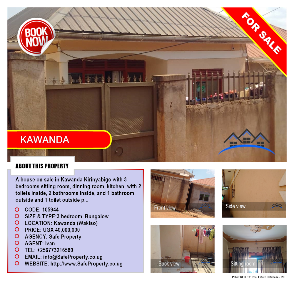 3 bedroom Bungalow  for sale in Kawanda Wakiso Uganda, code: 105944