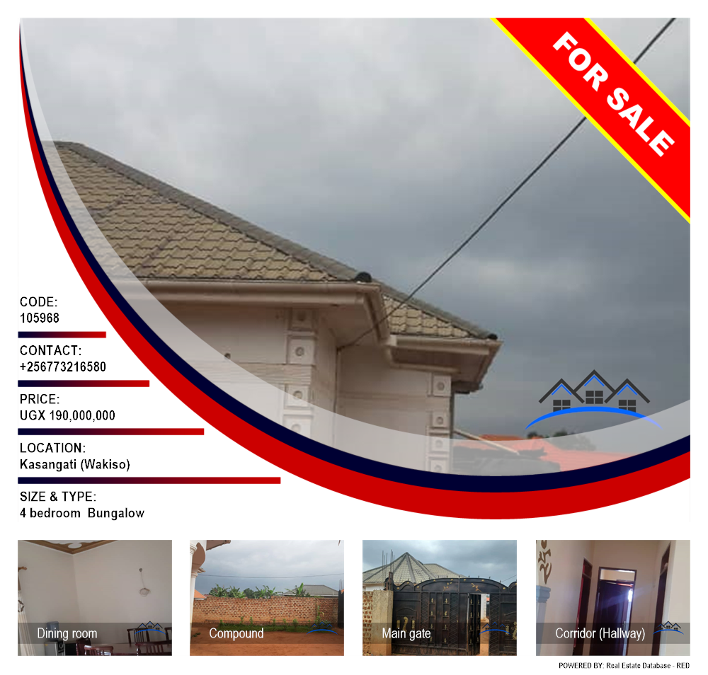 4 bedroom Bungalow  for sale in Kasangati Wakiso Uganda, code: 105968