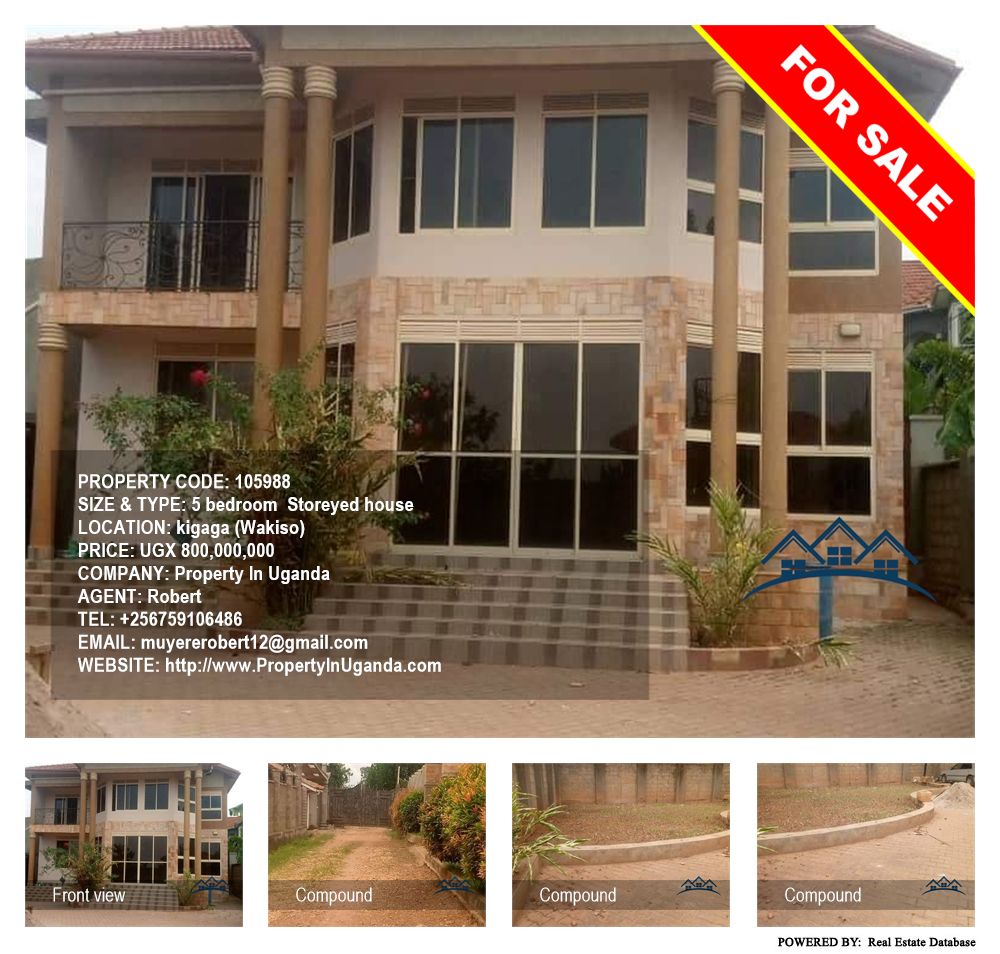 5 bedroom Storeyed house  for sale in Kigaga Wakiso Uganda, code: 105988