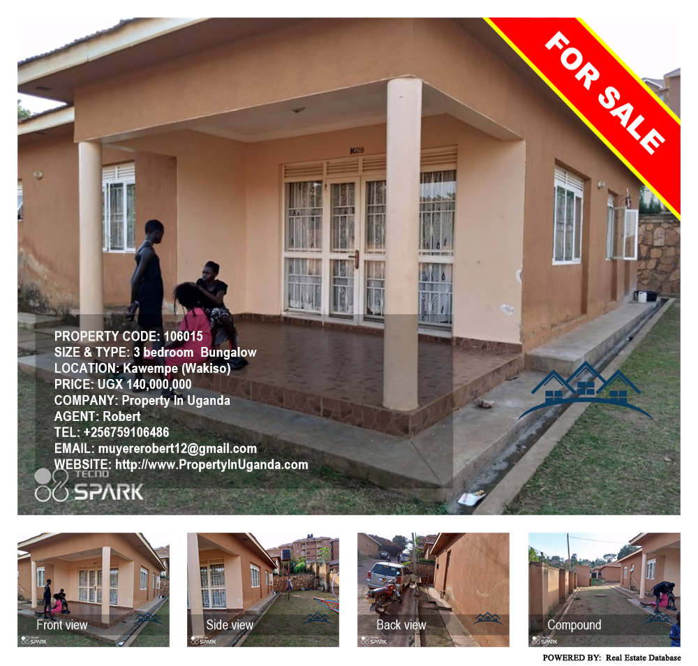 3 bedroom Bungalow  for sale in Kawempe Wakiso Uganda, code: 106015