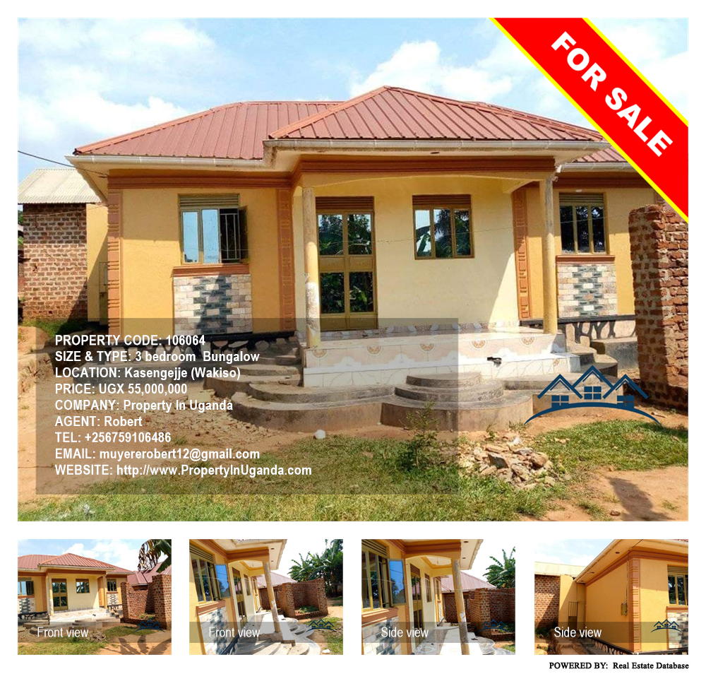 3 bedroom Bungalow  for sale in Kasengejje Wakiso Uganda, code: 106064