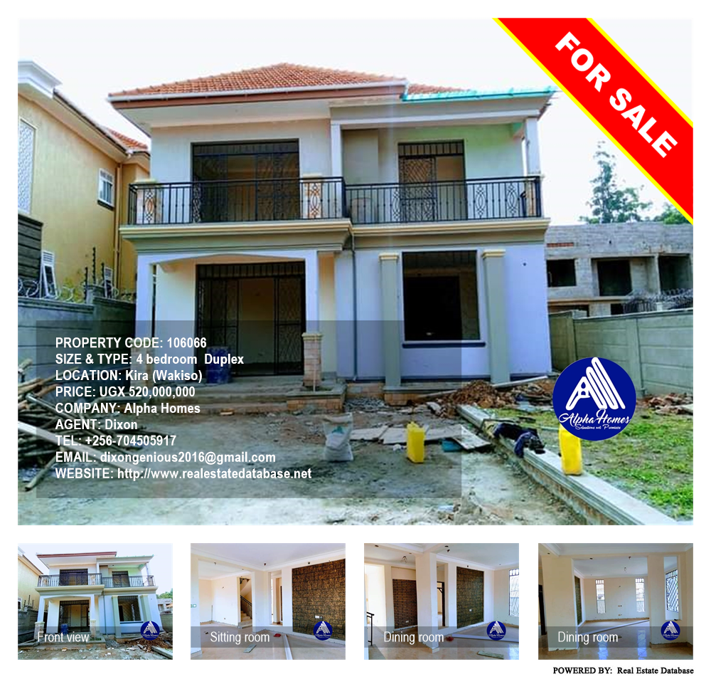 4 bedroom Duplex  for sale in Kira Wakiso Uganda, code: 106066