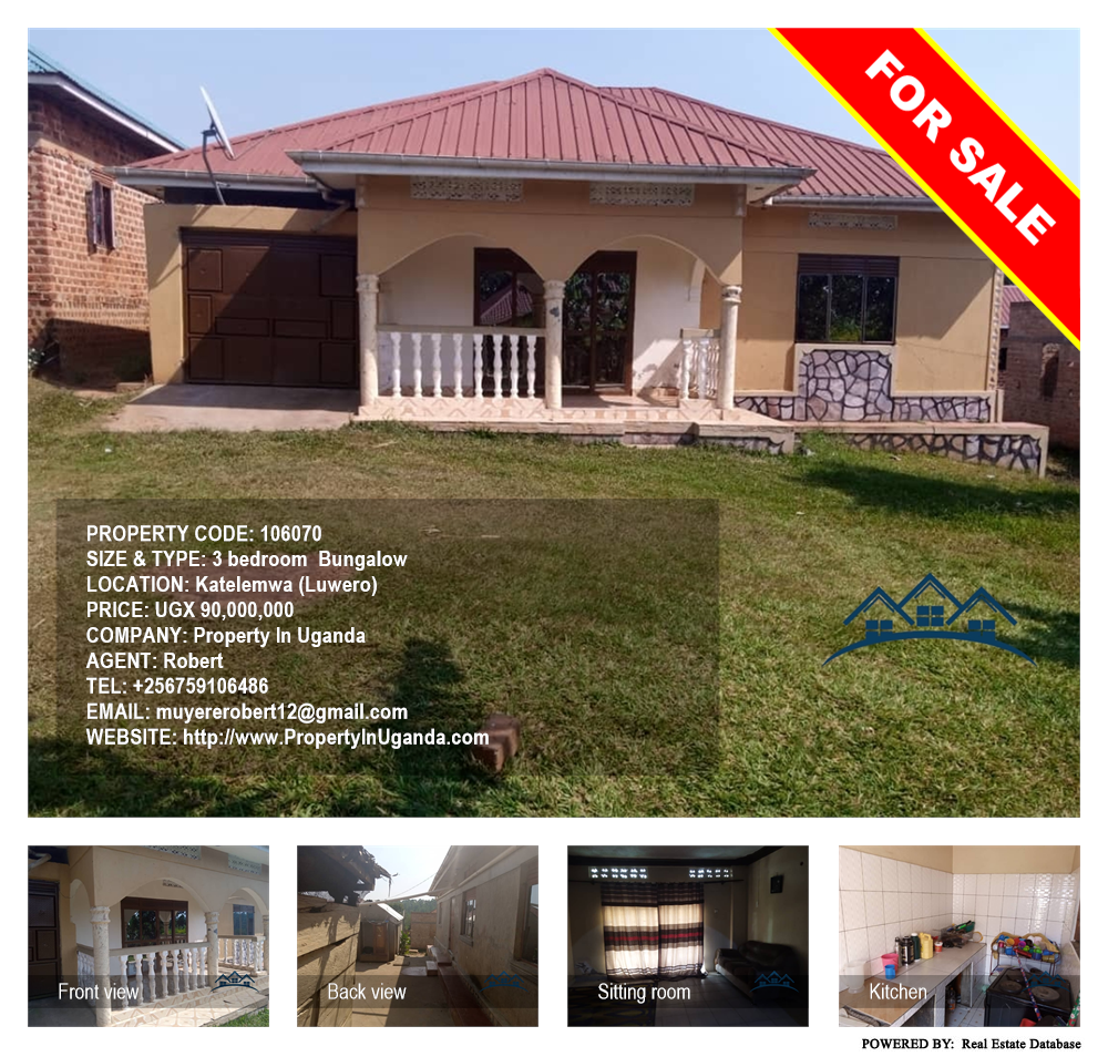 3 bedroom Bungalow  for sale in Katalemwa Luweero Uganda, code: 106070