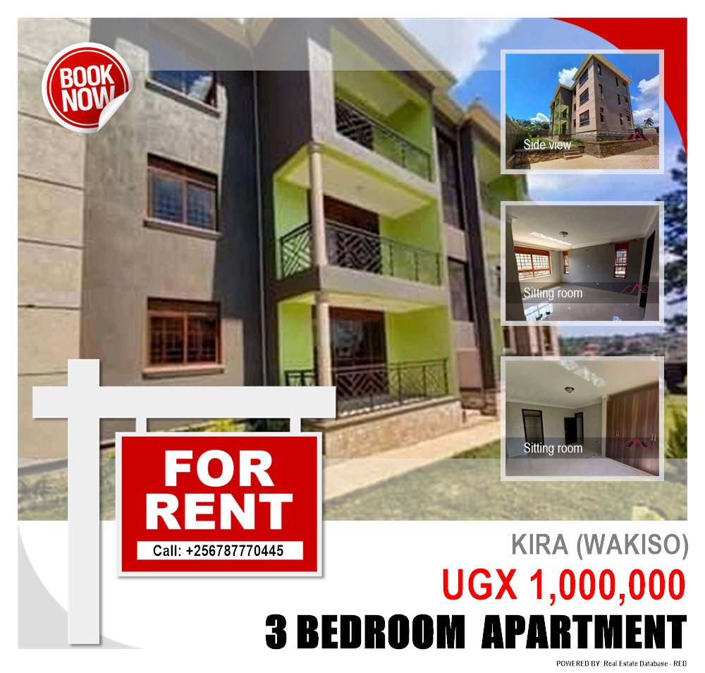 3 bedroom Apartment  for rent in Kira Wakiso Uganda, code: 106074