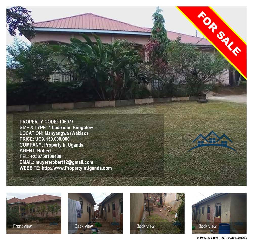 4 bedroom Bungalow  for sale in Manyangwa Wakiso Uganda, code: 106077