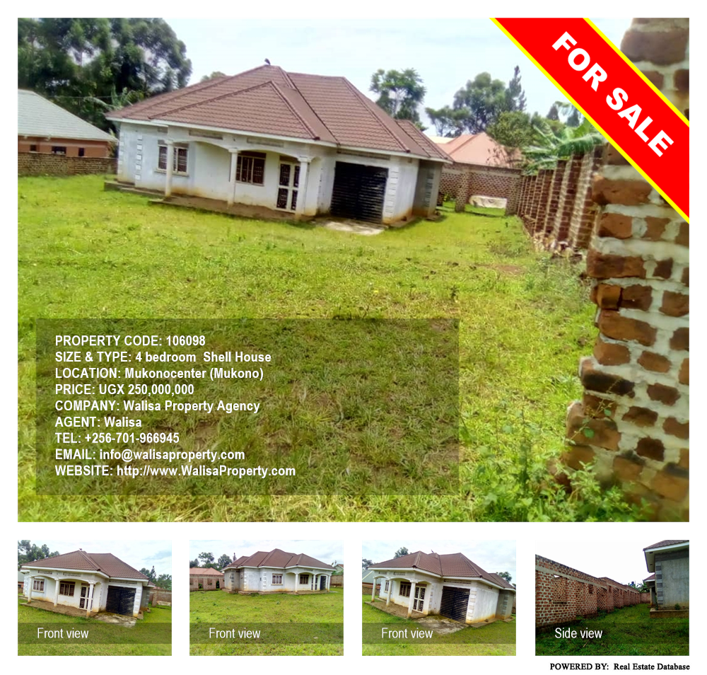 4 bedroom Shell House  for sale in Mukonocenter Mukono Uganda, code: 106098
