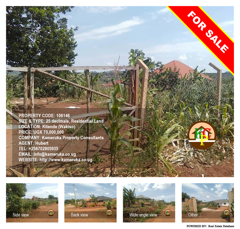 Residential Land  for sale in Kitende Wakiso Uganda, code: 106146