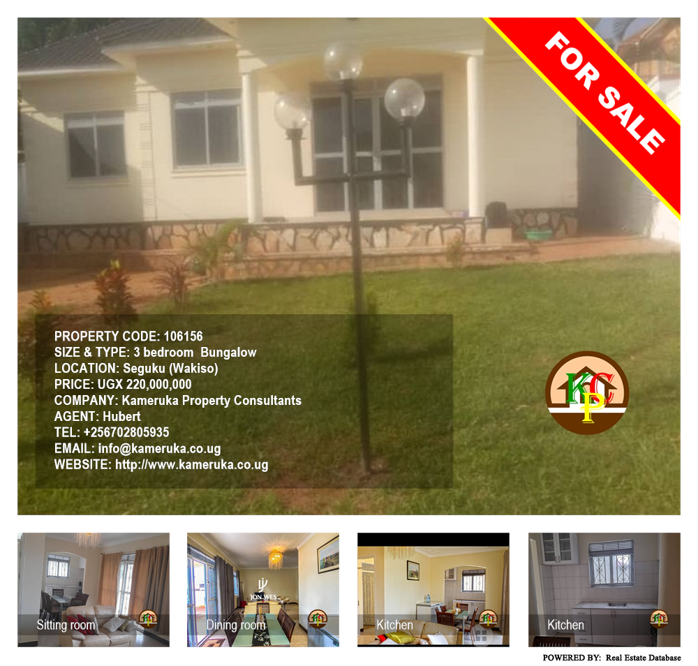 3 bedroom Bungalow  for sale in Seguku Wakiso Uganda, code: 106156
