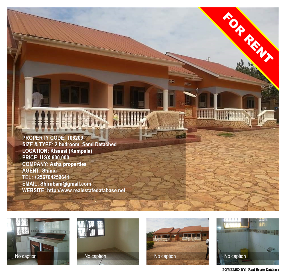 2 bedroom Semi Detached  for rent in Kisaasi Kampala Uganda, code: 106209
