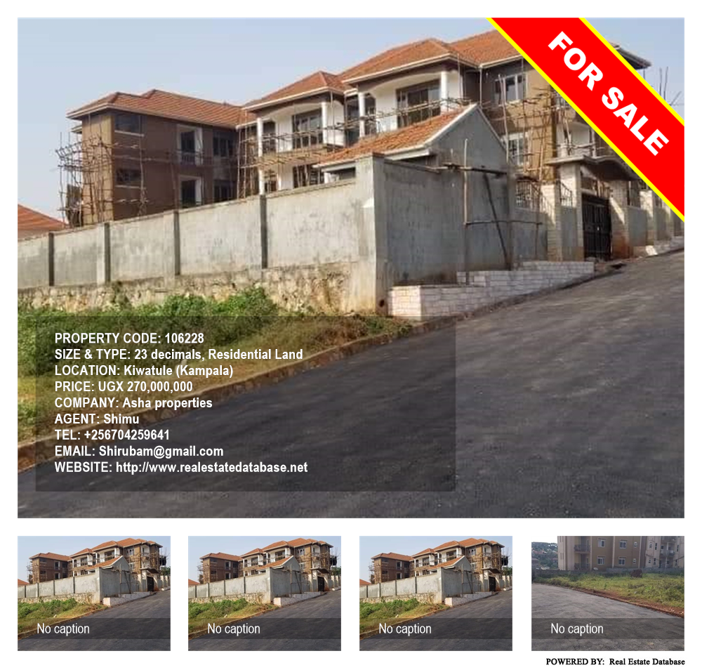 Residential Land  for sale in Kiwaatule Kampala Uganda, code: 106228