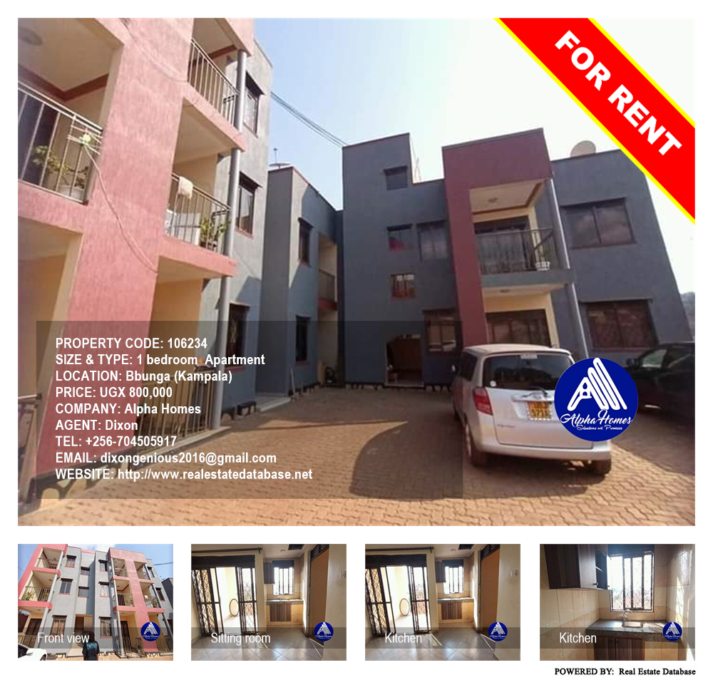 1 bedroom Apartment  for rent in Bbunga Kampala Uganda, code: 106234