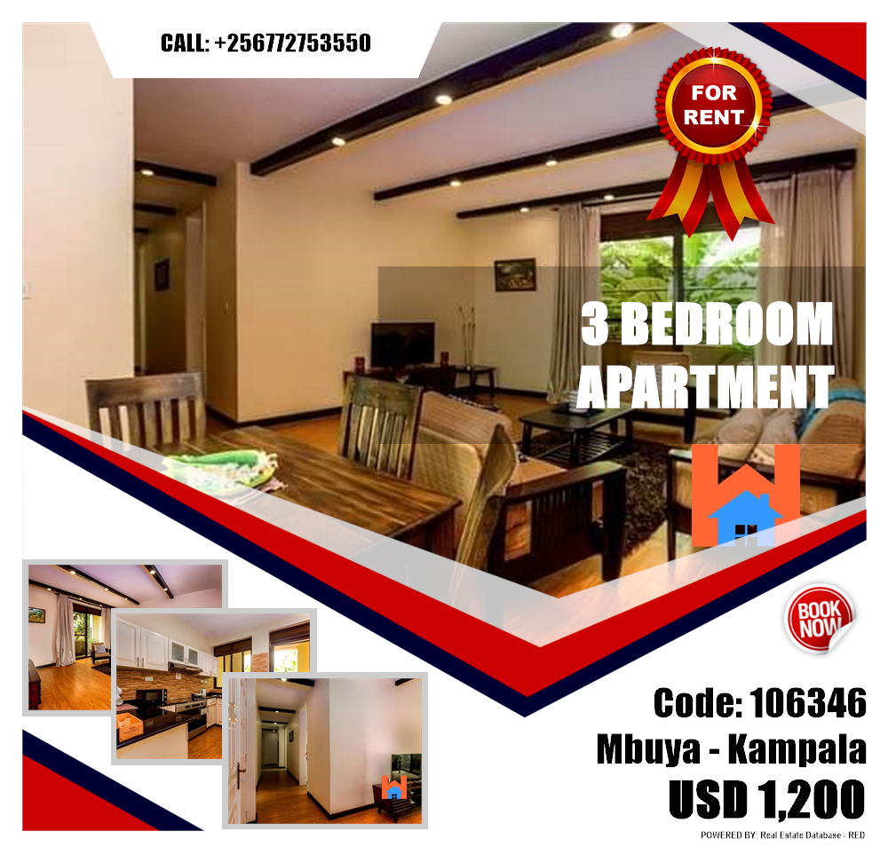 3 bedroom Apartment  for rent in Mbuya Kampala Uganda, code: 106346