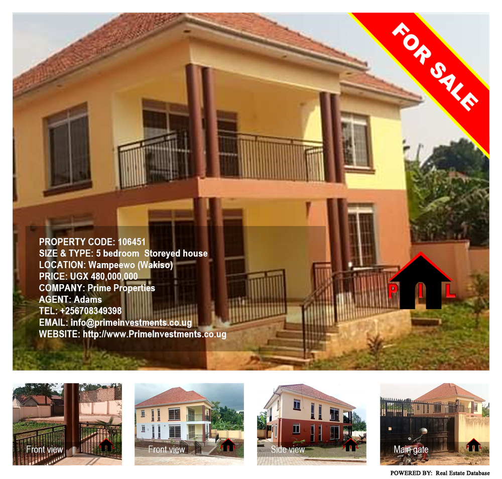 5 bedroom Storeyed house  for sale in Wampeewo Wakiso Uganda, code: 106451