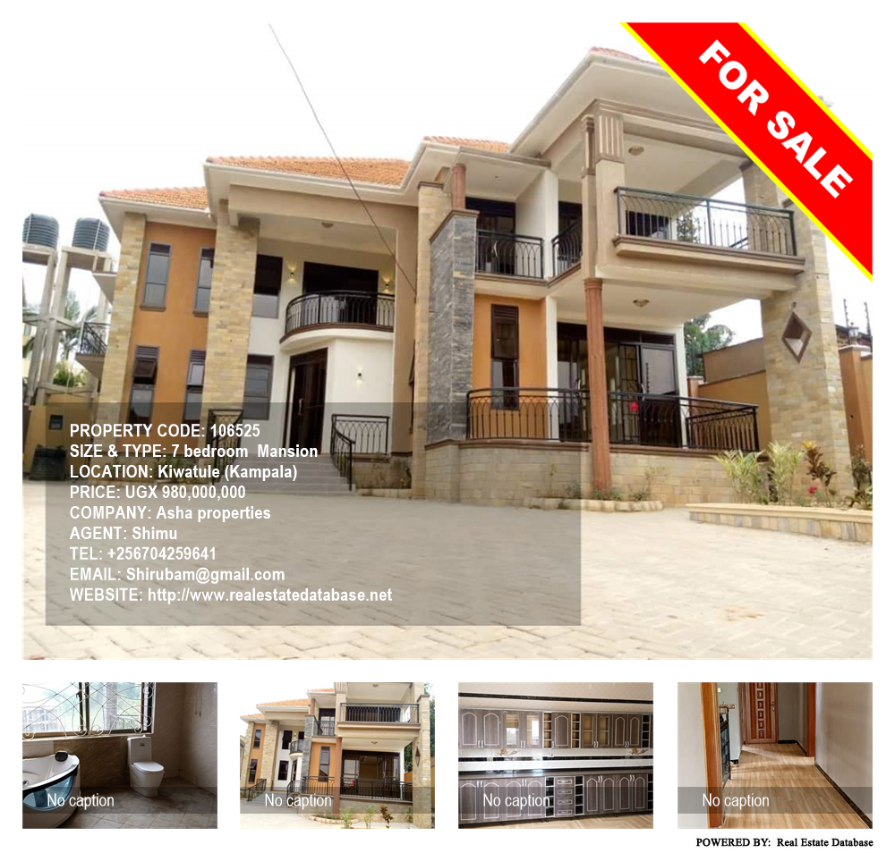 7 bedroom Mansion  for sale in Kiwaatule Kampala Uganda, code: 106525