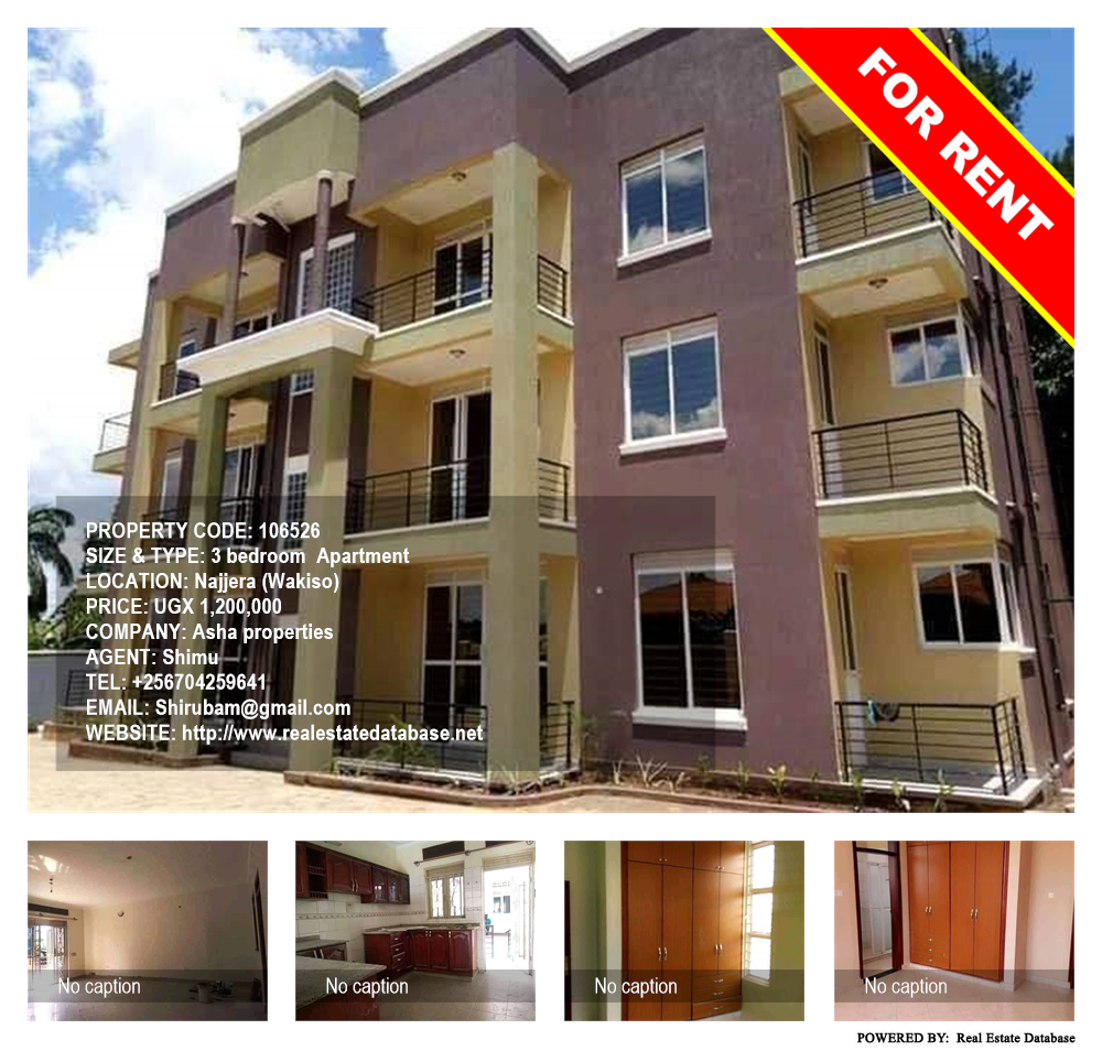 3 bedroom Apartment  for rent in Najjera Wakiso Uganda, code: 106526