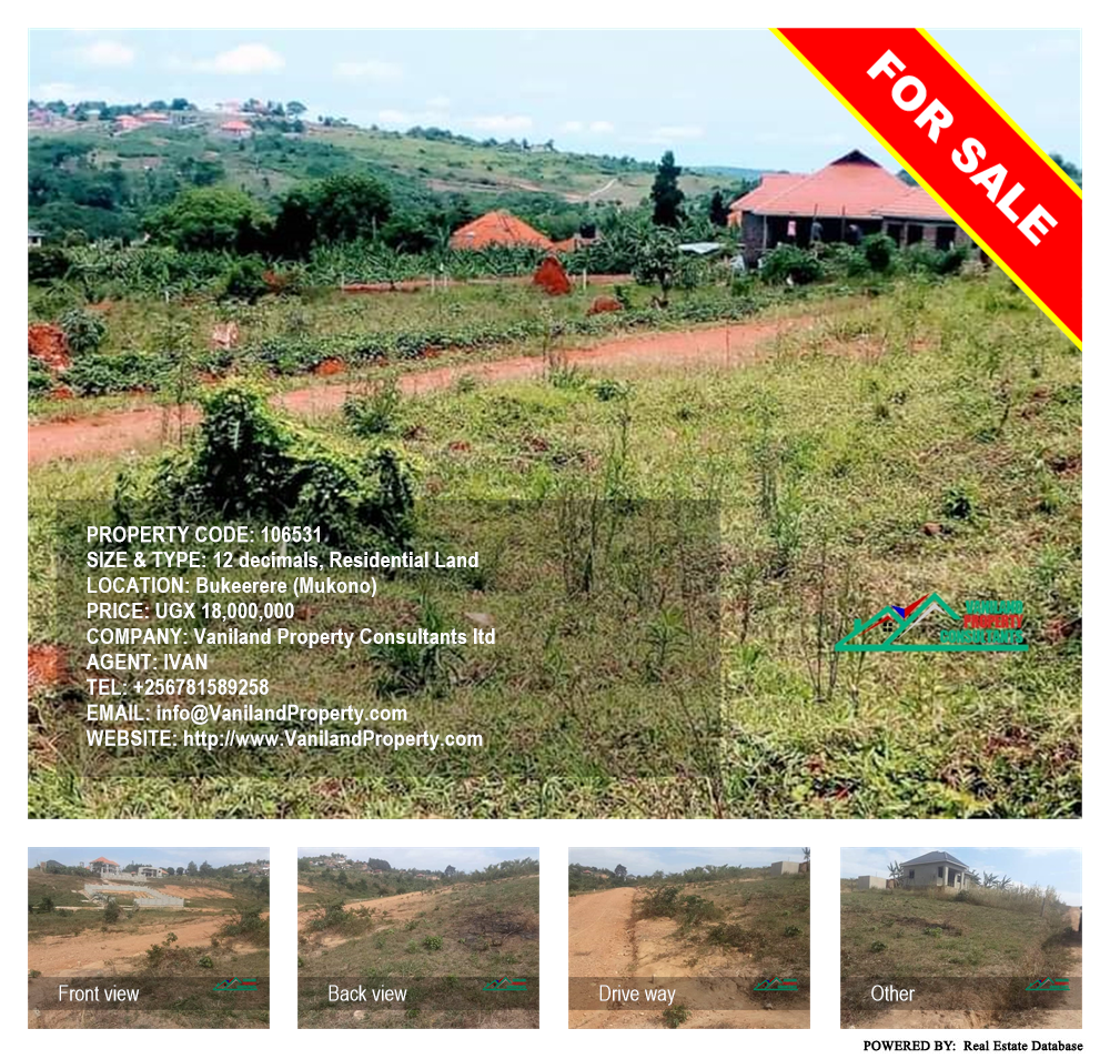 Residential Land  for sale in Bukeelele Mukono Uganda, code: 106531
