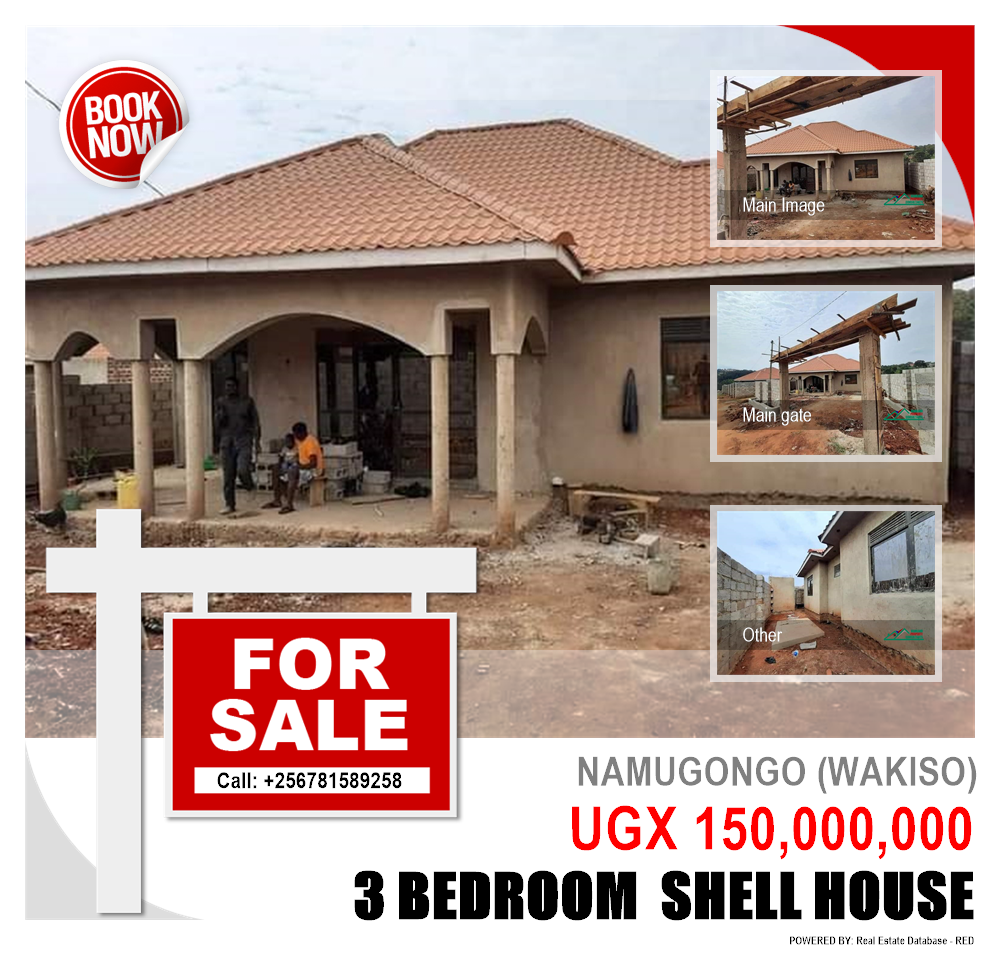 3 bedroom Shell House  for sale in Namugongo Wakiso Uganda, code: 106564