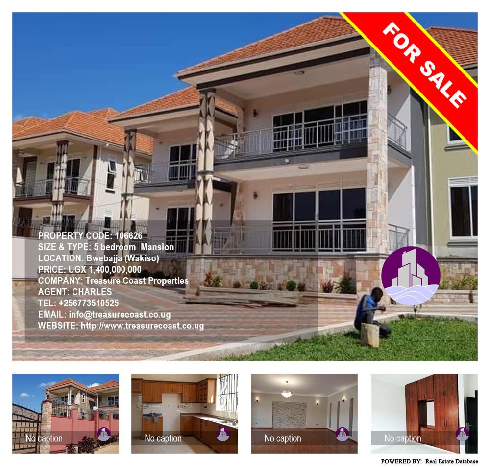 5 bedroom Mansion  for sale in Bwebajja Wakiso Uganda, code: 106626