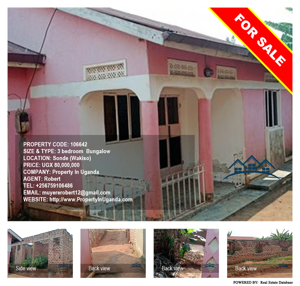 3 bedroom Bungalow  for sale in Sonde Wakiso Uganda, code: 106642