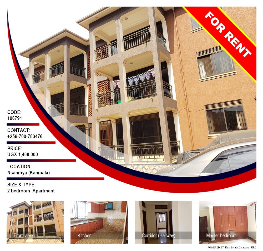 2 bedroom Apartment  for rent in Nsambya Kampala Uganda, code: 106791