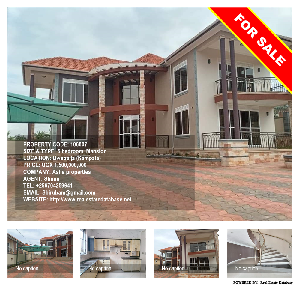 6 bedroom Mansion  for sale in Bwebajja Kampala Uganda, code: 106807