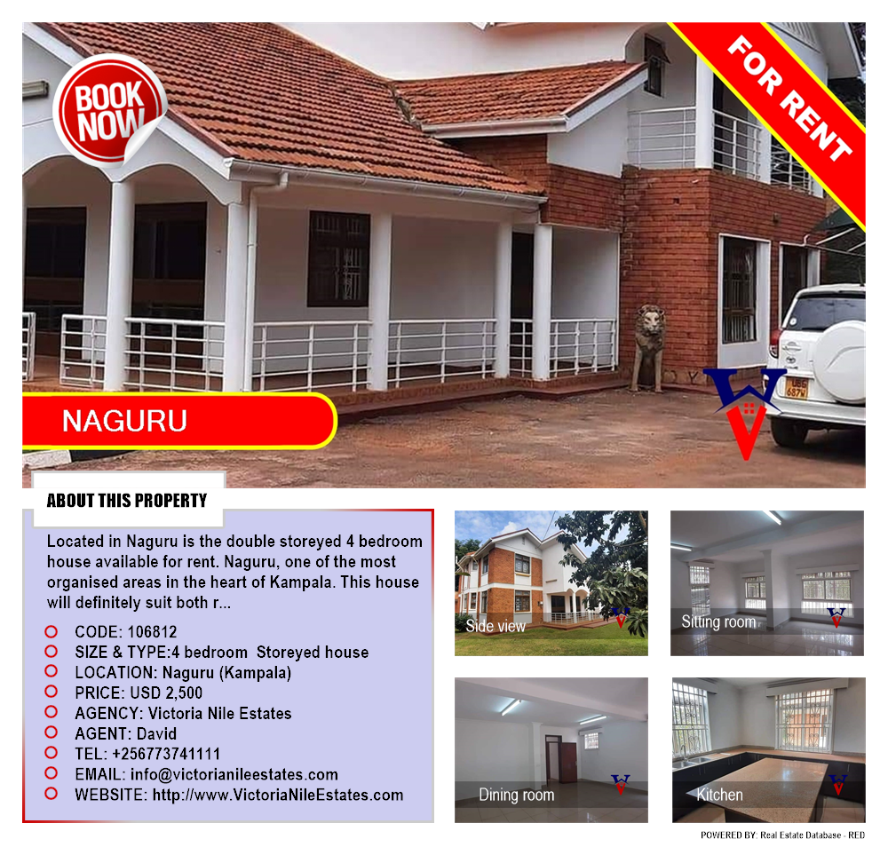4 bedroom Storeyed house  for rent in Naguru Kampala Uganda, code: 106812