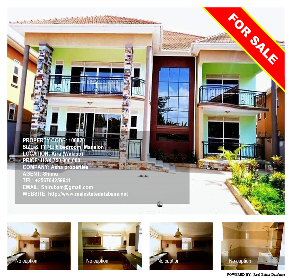 6 bedroom Mansion  for sale in Kira Wakiso Uganda, code: 106820