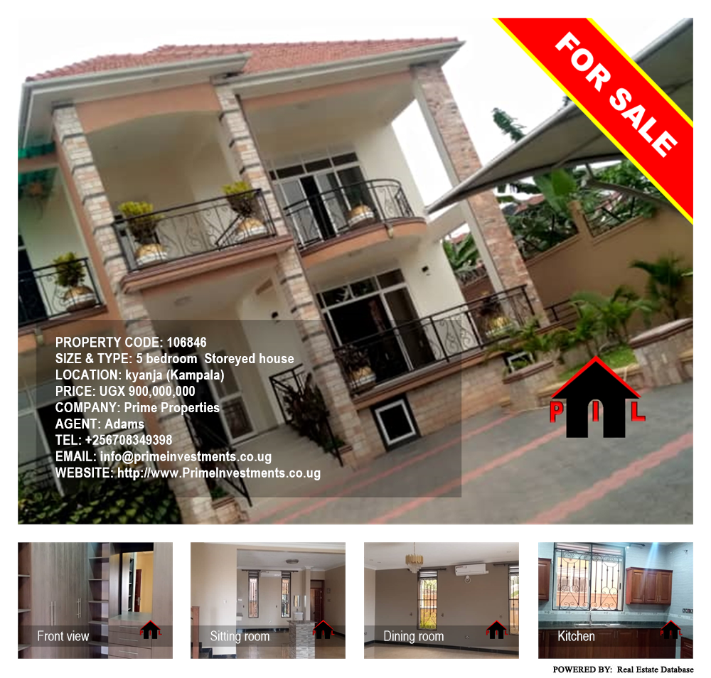 5 bedroom Storeyed house  for sale in Kyanja Kampala Uganda, code: 106846