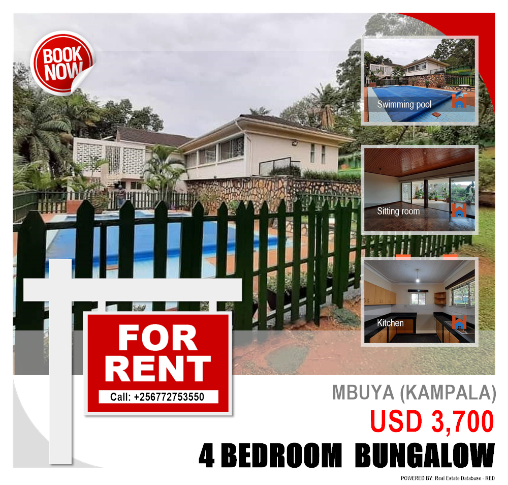 4 bedroom Bungalow  for rent in Mbuya Kampala Uganda, code: 107015