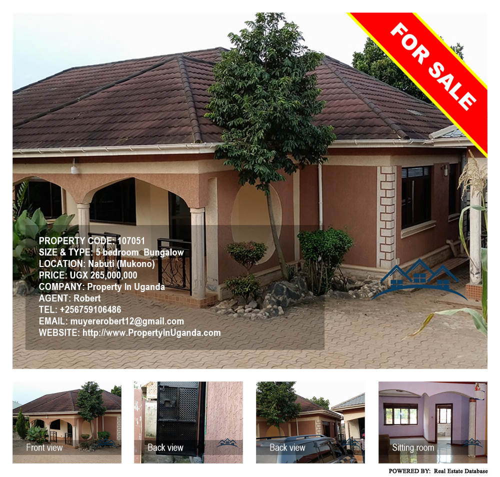 5 bedroom Bungalow  for sale in Nabuti Mukono Uganda, code: 107051