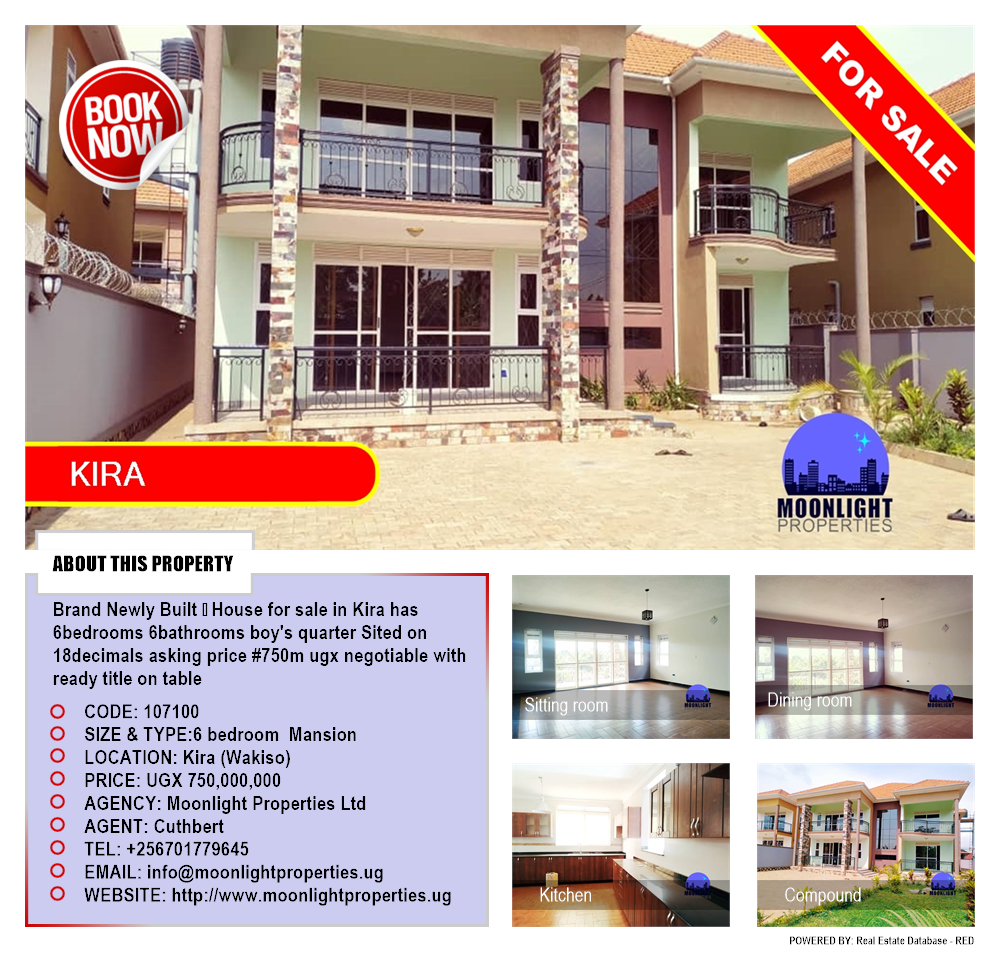 6 bedroom Mansion  for sale in Kira Wakiso Uganda, code: 107100