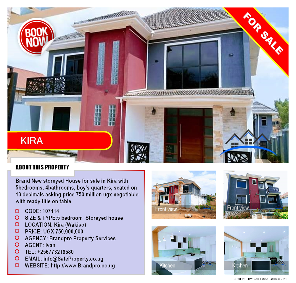 5 bedroom Storeyed house  for sale in Kira Wakiso Uganda, code: 107114