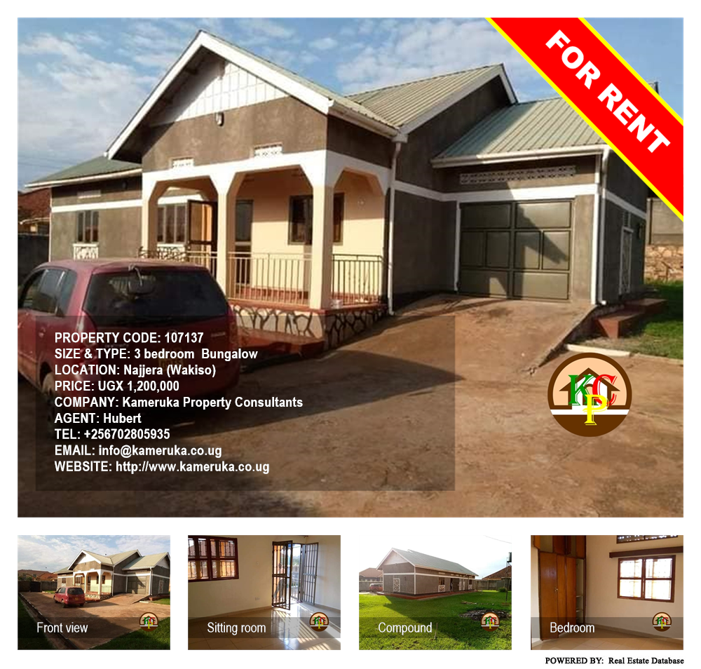 3 bedroom Bungalow  for rent in Najjera Wakiso Uganda, code: 107137