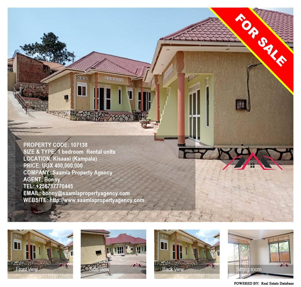 1 bedroom Rental units  for sale in Kisaasi Kampala Uganda, code: 107138